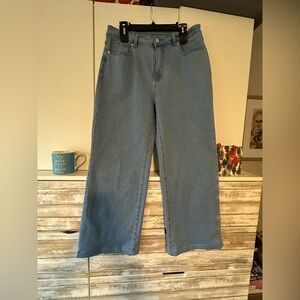 Stylish Blue Wide Leg Women's Jeans